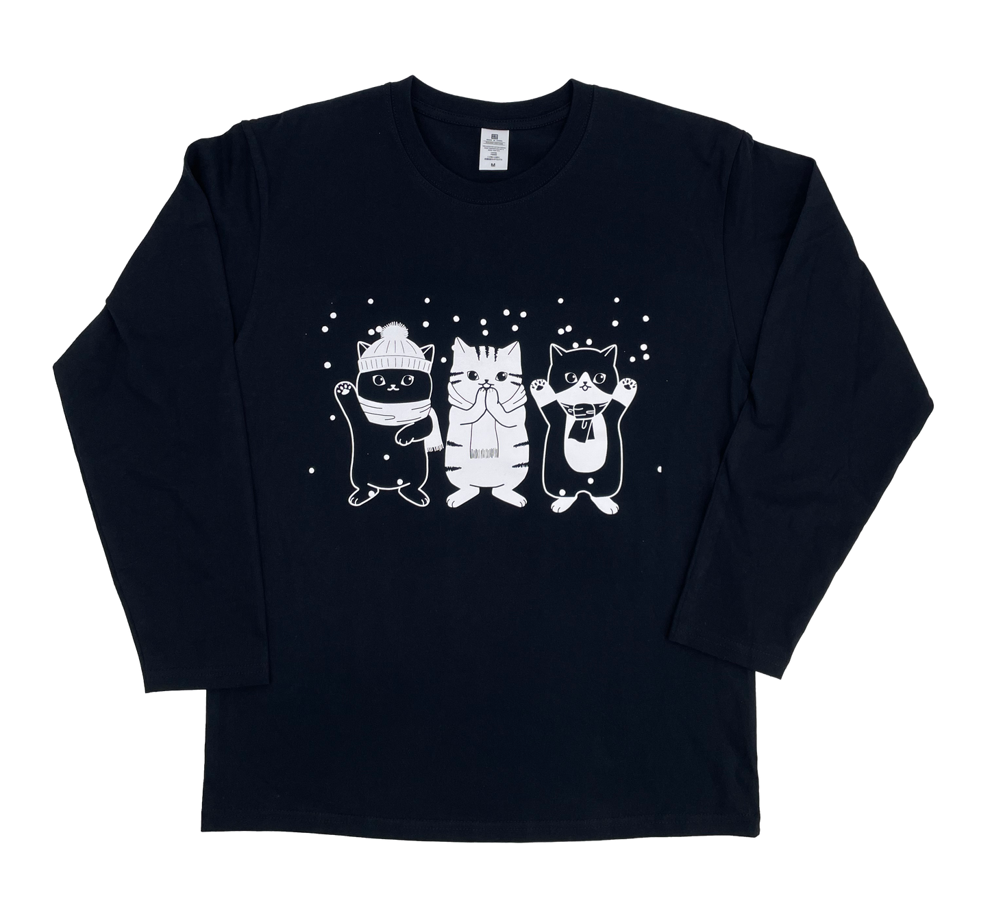 Cozy Winter Cats Long Sleeve Tee Original NyankoPaws  Makes the Purrfect